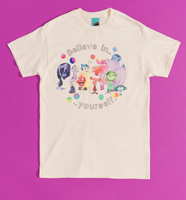 Disney Pixar Inside Out Believe In Yourself Natural T-Shirt Disney Pixar Inside Out Believe In Yourself Natural T-Shirt