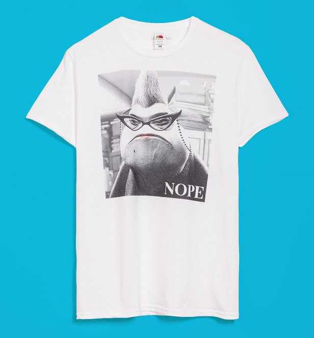 Disney Pixar Monsters Inc Roz Nope White T-Shirt Disney Pixar Monsters Inc Roz Nope White T-Shirt