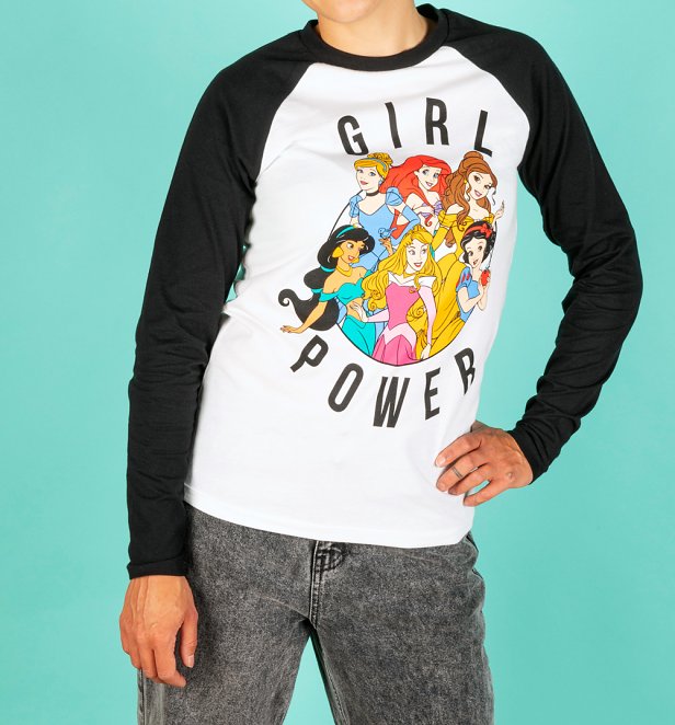Disney Princess Girl Power Long Sleeve Baseball T-Shirt Disney Princess Girl Power Long Sleeve Baseball T-Shirt