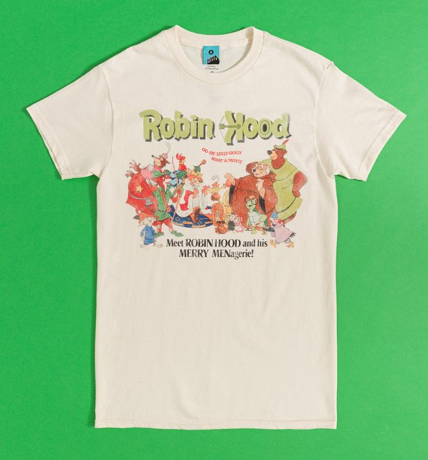 Disney Robin Hood Movie Poster Natural T-Shirt Disney Robin Hood Movie Poster Natural T-Shirt