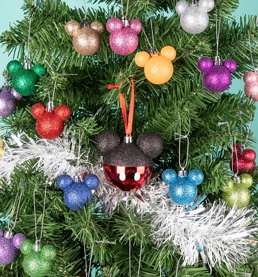 Disney Set of 25 Glitter Mickey Mouse Baubles Disney Set of 25 Glitter Mickey Mouse Baubles