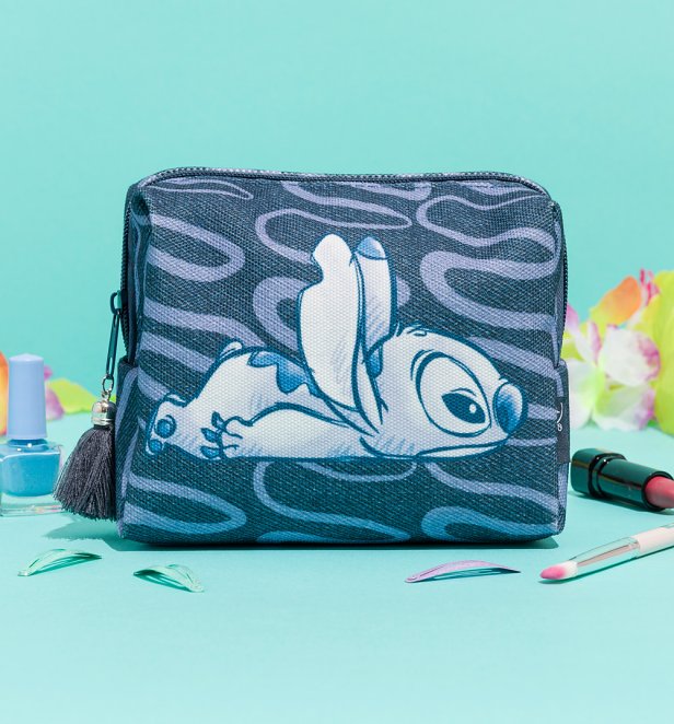Disney Stitch Denim Cosmetic Bag from Mad Beauty