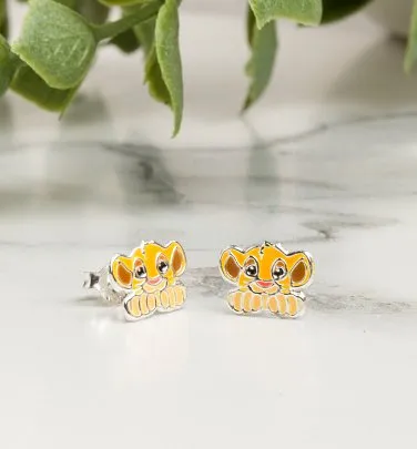 Disney The Lion King Simba Sterling Silver Stud Earrings
