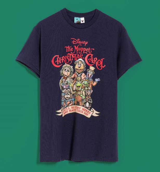 Disney The Muppets Christmas Carol Illustrated Navy T-Shirt Disney The Muppets Christmas Carol Illustrated Navy T-Shirt