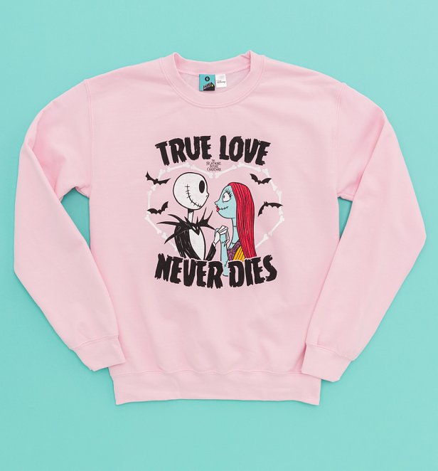 Disney's The Nightmare Before Christmas True Love Never Dies Pink Sweater