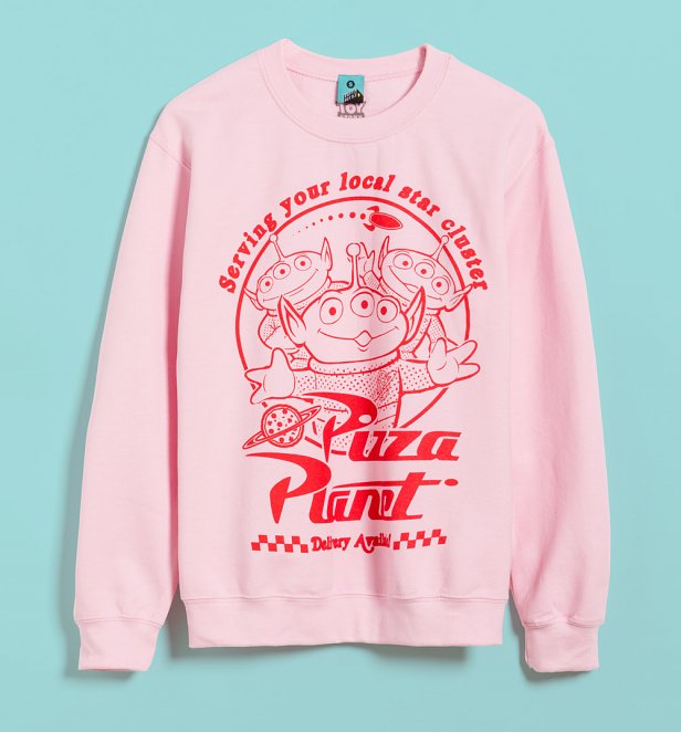 Disney Toy Story Pizza Planet Aliens Pink Sweater Disney Toy Story Pizza Planet Aliens Pink Sweater