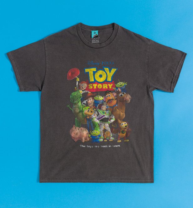 Disney Toy Story The Toys Are Back in Town Vintage Wash Charcoal T-Shirt