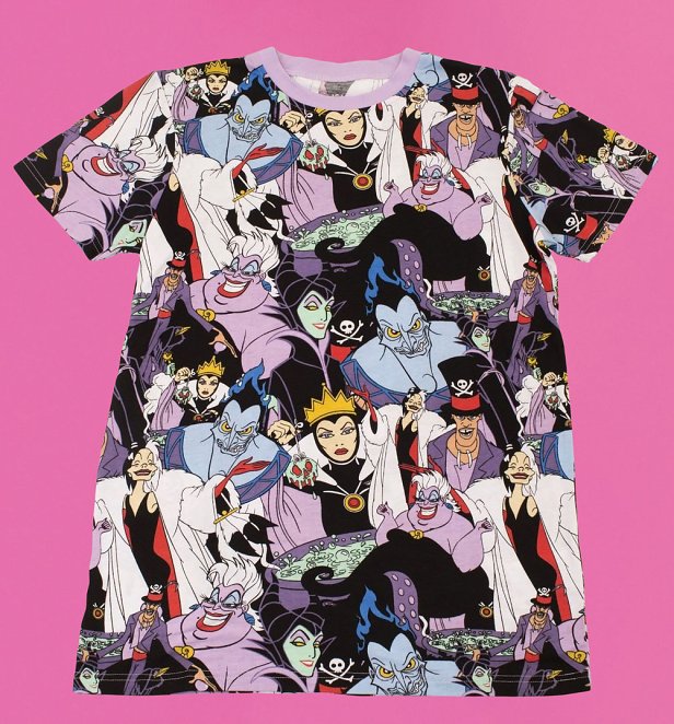 Disney Villains All Over Print TShirt from Cakeworthy