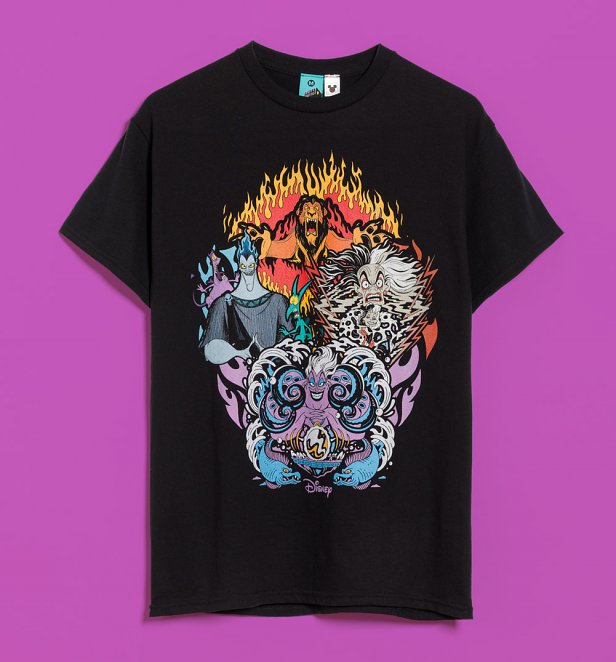 Disney Villains Bad Reputation Black T-Shirt With Back Print Disney Villains Bad Reputation Black T-Shirt With Back Print