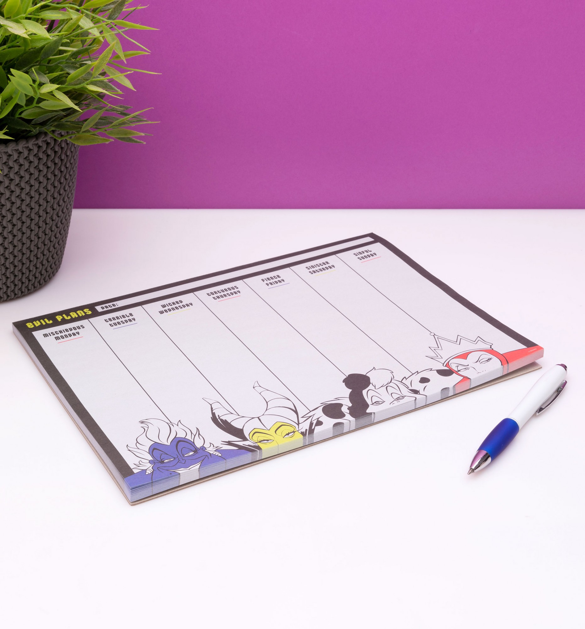 Disney Villains Weekly Planner A4 Desk Pad