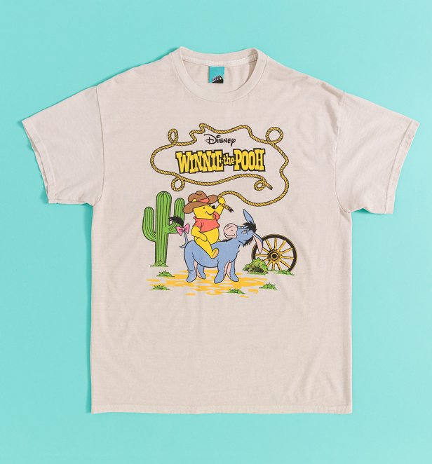 Disney Winnie The Pooh Cowboy Vintage Wash Natural T-Shirt