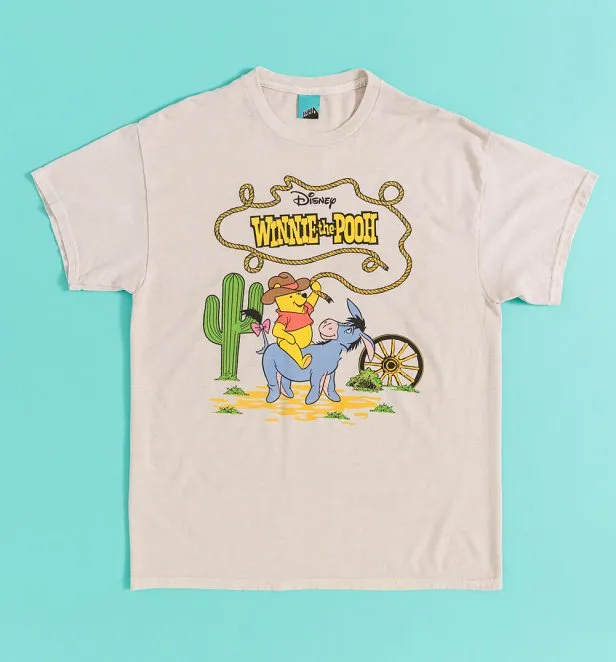 Disney Winnie The Pooh Cowboy Vintage Wash Ecru T-Shirt