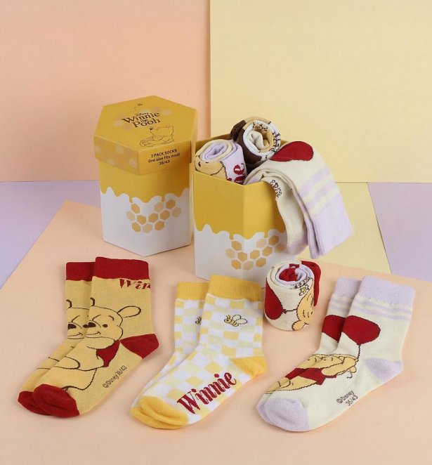 Disney Winnie The Pooh Set Of 3 Socks