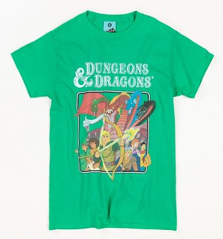 Dungeons And Dragons Cartoon Green T-Shirt Dungeons And Dragons Cartoon Green T-Shirt
