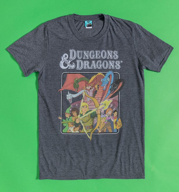 Dungeons And Dragons Cartoon Navy Marl T-Shirt