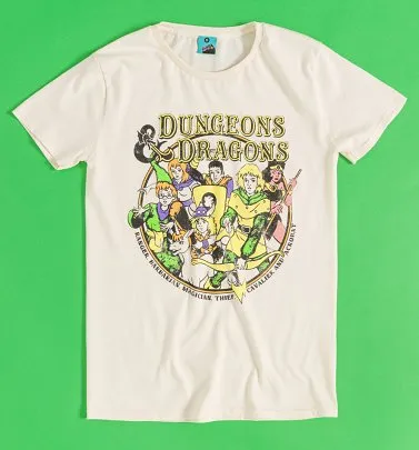 Dungeons Dragons Cartoon Group Natural T Shirt