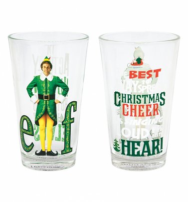 Elf Set of Two Christmas Glasses Elf Set of Two Christmas Glasses