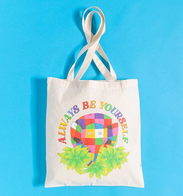 Elmer The Elephant Always Be Yourself Tote Bag