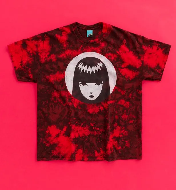 Emily The Strange Icon Black And Red Tie Dye T-Shirt
