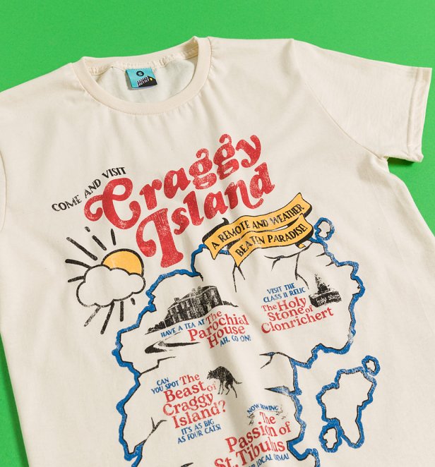 Father Ted Inspired Craggy Island Map Natural T-Shirt