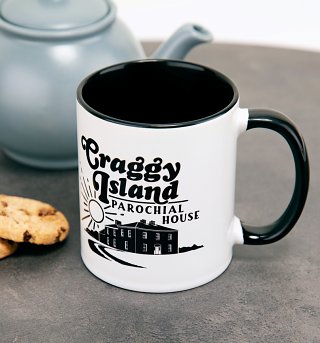 Father Ted Inspired Craggy Island Parochial House Black Handle Mug Father Ted Inspired Craggy Island Parochial House Black Handle Mug