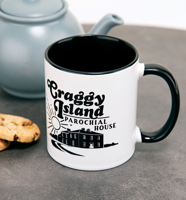 Father Ted Inspired Craggy Island Parochial House Black Handle Mug