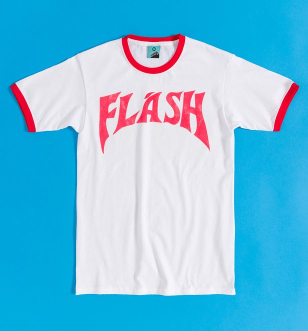 Flash Gordon Inspired Flash White And Red Ringer T-Shirt