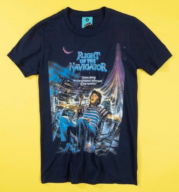 Flight Of The Navigator Movie Poster Navy T-Shirt Flight Of The Navigator Movie Poster Navy T-Shirt
