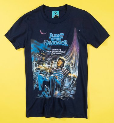 Flight Of The Navigator Movie Poster Navy T-Shirt Flight Of The Navigator Movie Poster Navy T-Shirt