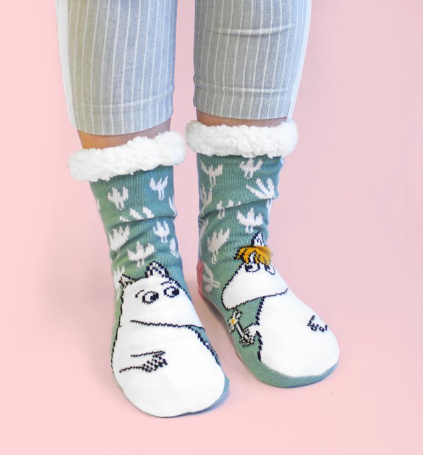 Floral Moomin Snorkmaiden and Moomintroll Slipper Socks from House of Disaster