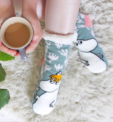Floral Moomin Snorkmaiden and Moomintroll Slipper Socks from House of Disaster