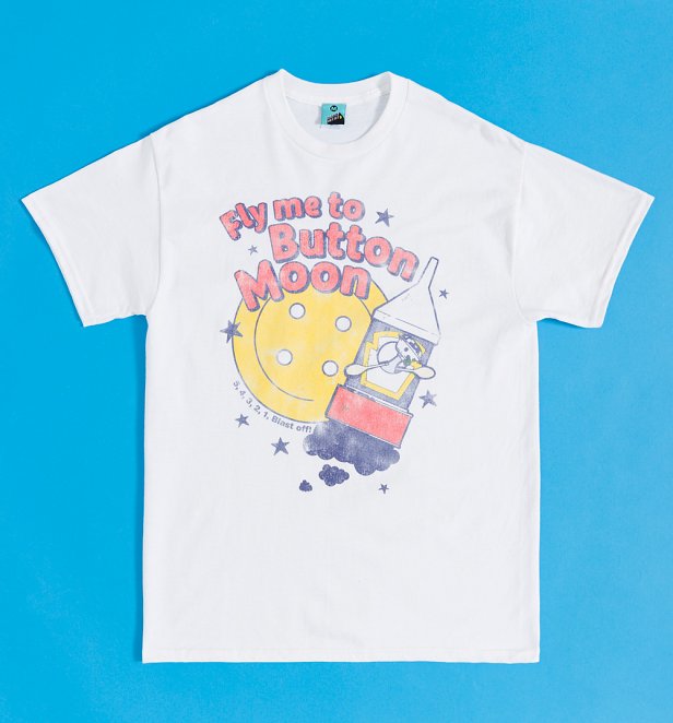 Fly Me To Button Moon White T-Shirt Fly Me To Button Moon White T-Shirt