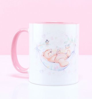 Forever Friends Bear Pink Handle Mug Forever Friends Bear Pink Handle Mug