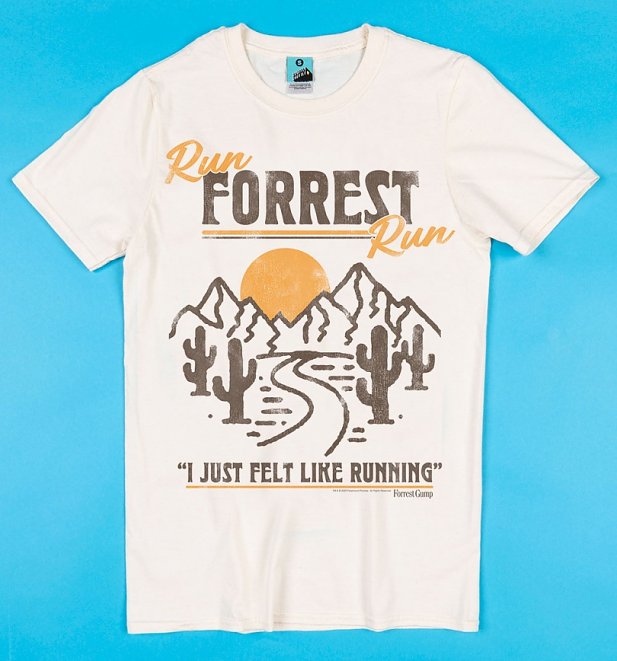 Forrest Gump Run Forrest Run Ecru T-Shirt Forrest Gump Run Forrest Run Ecru T-Shirt