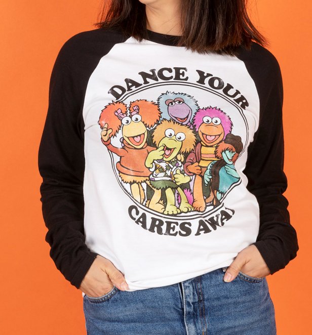 Fraggle Rock Dance Your Cares Away Organic Baseball Shirt