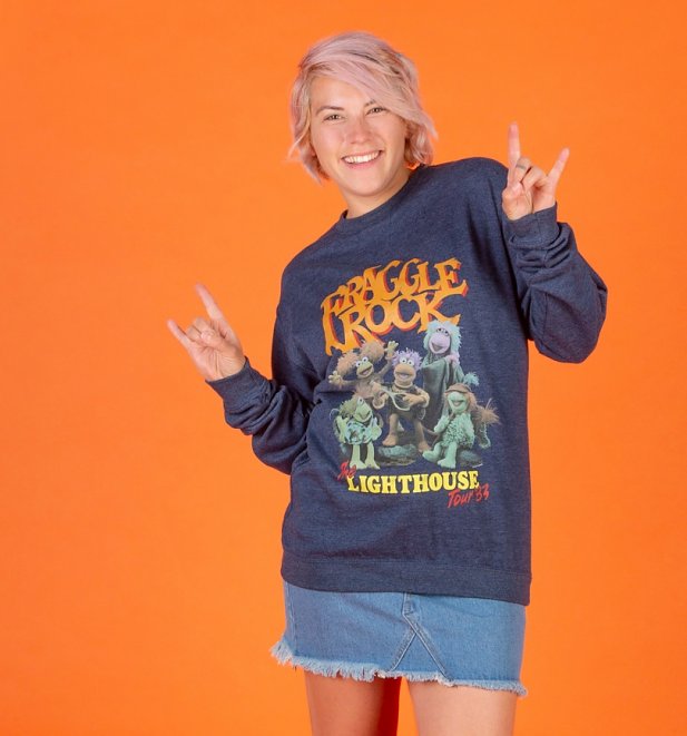 Fraggle Rock Lighthouse Tour Heather Navy Sweater