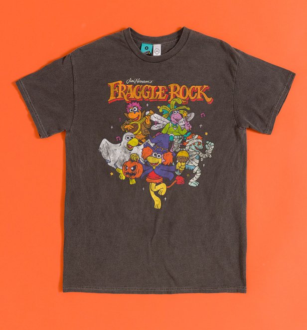 Fraggle Rock Spooky Fancy Dress Vintage Wash Charcoal T-Shirt