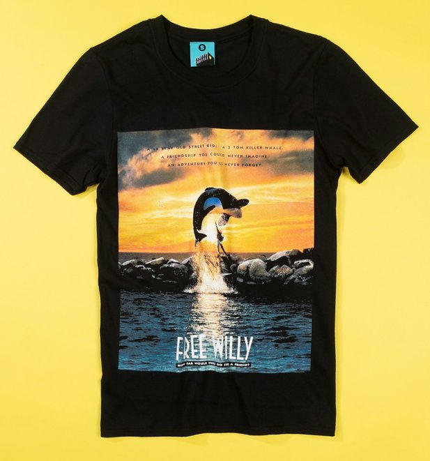 Free Willy Movie Poster Black T-Shirt Free Willy Movie Poster Black T-Shirt