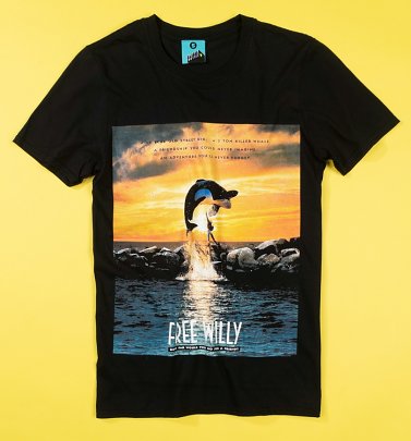 Free Willy Movie Poster Black T-Shirt Free Willy Movie Poster Black T-Shirt