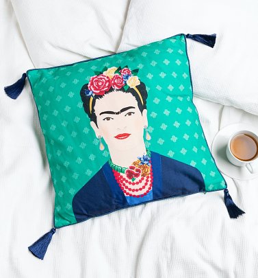 Frida Kahlo Green Tassel Cushion Frida Kahlo Green Tassel Cushion