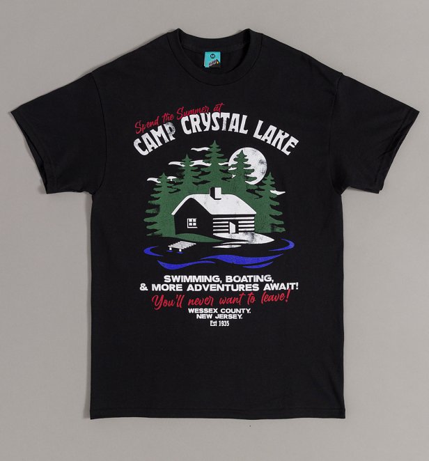 Friday The 13th Inspired Camp Crystal Lake Black T-Shirt