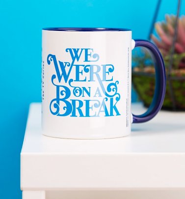 Friends On A Break Blue Handle Mug Friends On A Break Blue Handle Mug