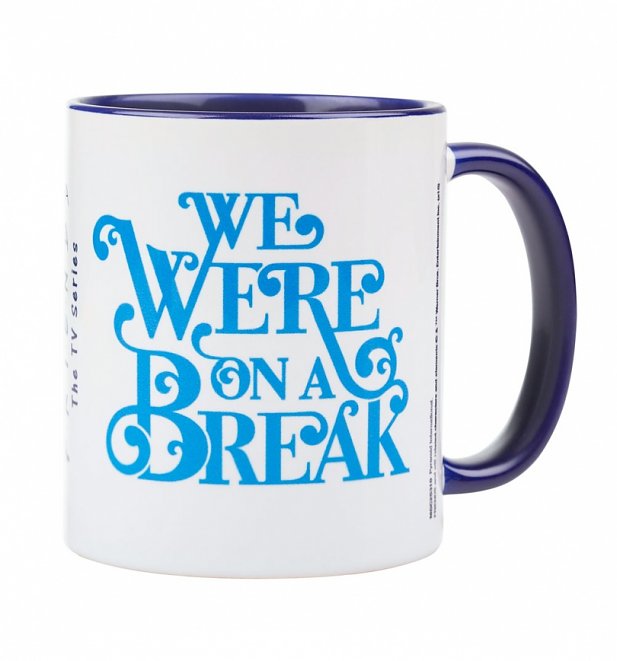 Friends On A Break Blue Handle Mug Friends On A Break Blue Handle Mug