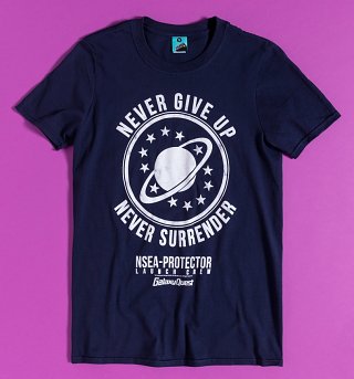 Galaxy Quest Never Give Up Navy T-Shirt Galaxy Quest Never Give Up Navy T-Shirt