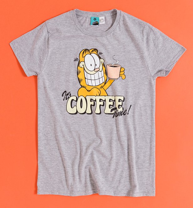 Garfield Coffee Time Grey Marl T-Shirt