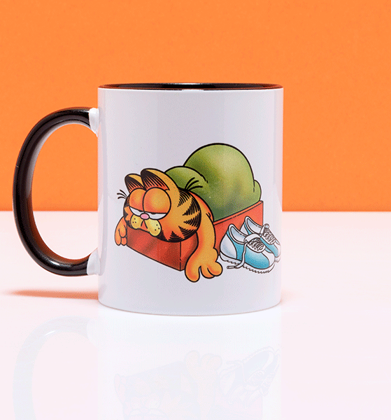 Garfield Fitness Fad Black Handle Mug Garfield Fitness Fad Black Handle Mug