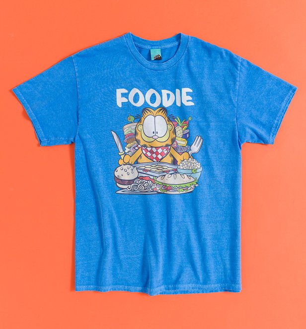 Garfield Foodie Vintage Wash Blue T-Shirt