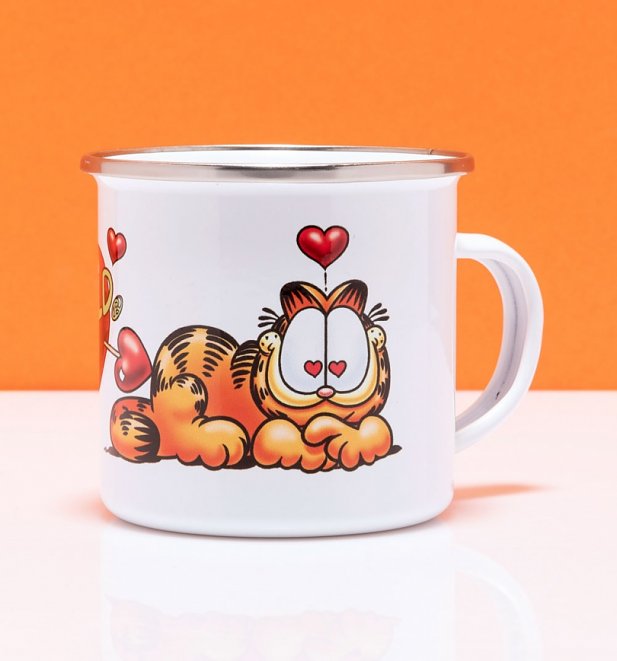 Garfield Love Heart Enamel Mug