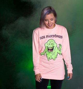 Ghostbusters Pink Lady Slimer Sweater from Cakeworthy Ghostbusters Pink Lady Slimer Sweater from Cakeworthy