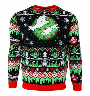 Ghostbusters Wreath Christmas Jumper Ghostbusters Wreath Christmas Jumper